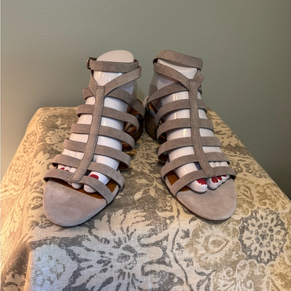 Franco Sarto Grey Strappy Sandals
